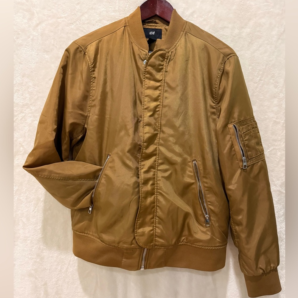 H&M Men's Gold Bomber Jacket